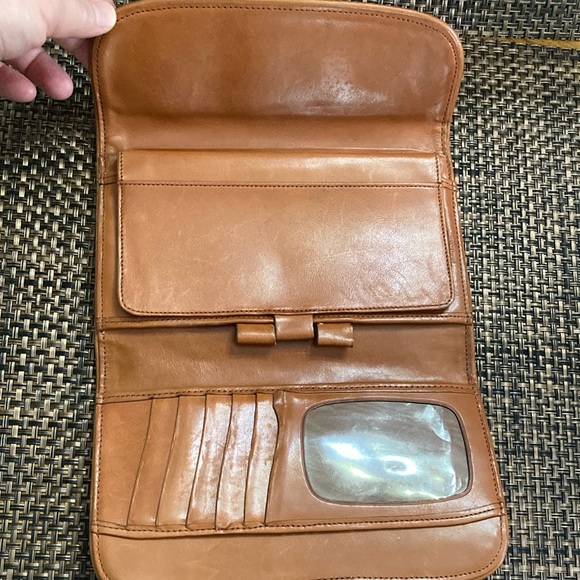 Dooney & Bourke Olive and Brown Leather Clutch - Picture 3 of 6